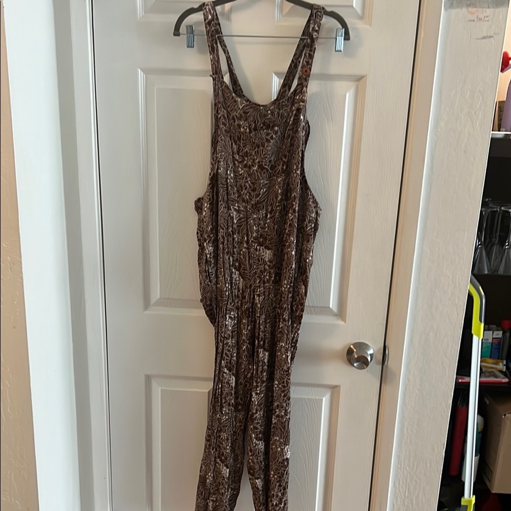 Passenger Brand Brown Patterned Jumpsuit - Size Large